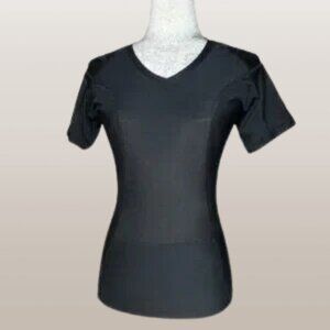 Postural Fitness by Alignmed Women's Black V-Neck Short Sleeve Top Size Medium